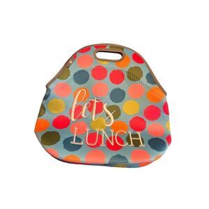 Tastefully Simple Let's Lunch Tote Neoprene Tote lunch bag colorful dots